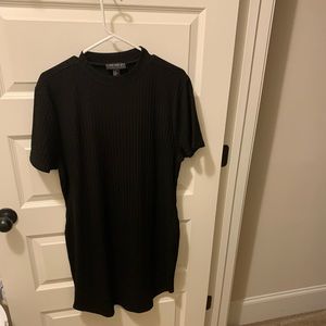 Black short sleeve sweater dress